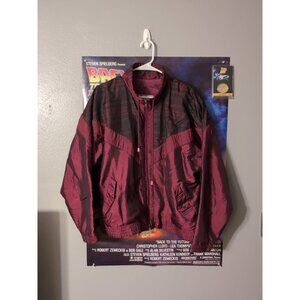 Sunterra Vintage Colorblock Burgundy Sheen Windbreaker Jacket Size L